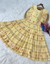 Ka 1258 Muslin Silk With Gingham Print Designer Kurti Collections